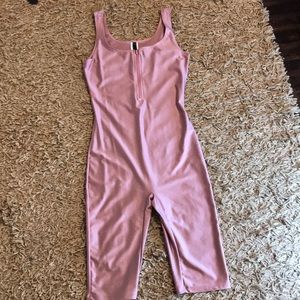 Champagne pink romper shorts
